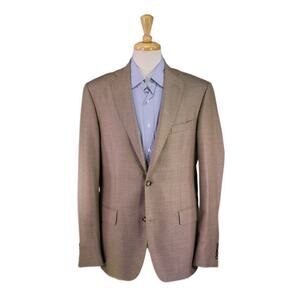 Monte Rosso Solid Light Brown 100% Cashmere 2-Btn Sportcoat Blazer 42L
